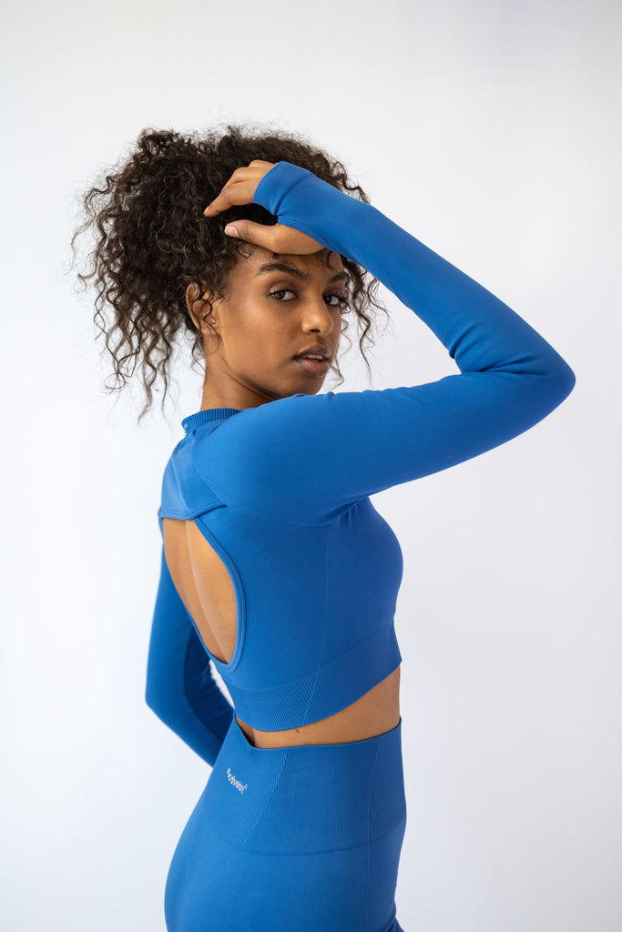 FormFit Seamless Long Sleeve Cropped Top Tops ACTIVEIST X MOTION M/L Deep Blue 
