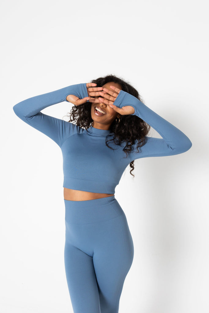 FormFit Seamless Long Sleeve Cropped Top Tops ACTIVEIST S/M Wave Washed 